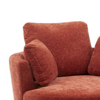 Upholstered Swivel Barrel Armchair Club Chair With Metal Base
