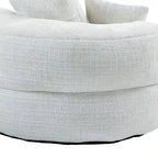 Oversized Round Accent Chair with High Wraparound Back, Chenille Upholstery & 3 Cushions