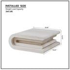 GDFStudio Laurine Modern Travertine Pattern Layered Coffee Table