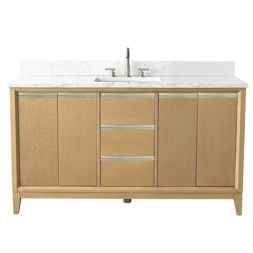 Vanity Art Bathroom Vanity with Ceramic Sink and Engineered Marble Top