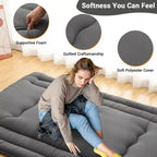 Portable Roll-Up Floor Mattress, Japanese Futon Guest Bed & Foldable Camping Sleeping Pad