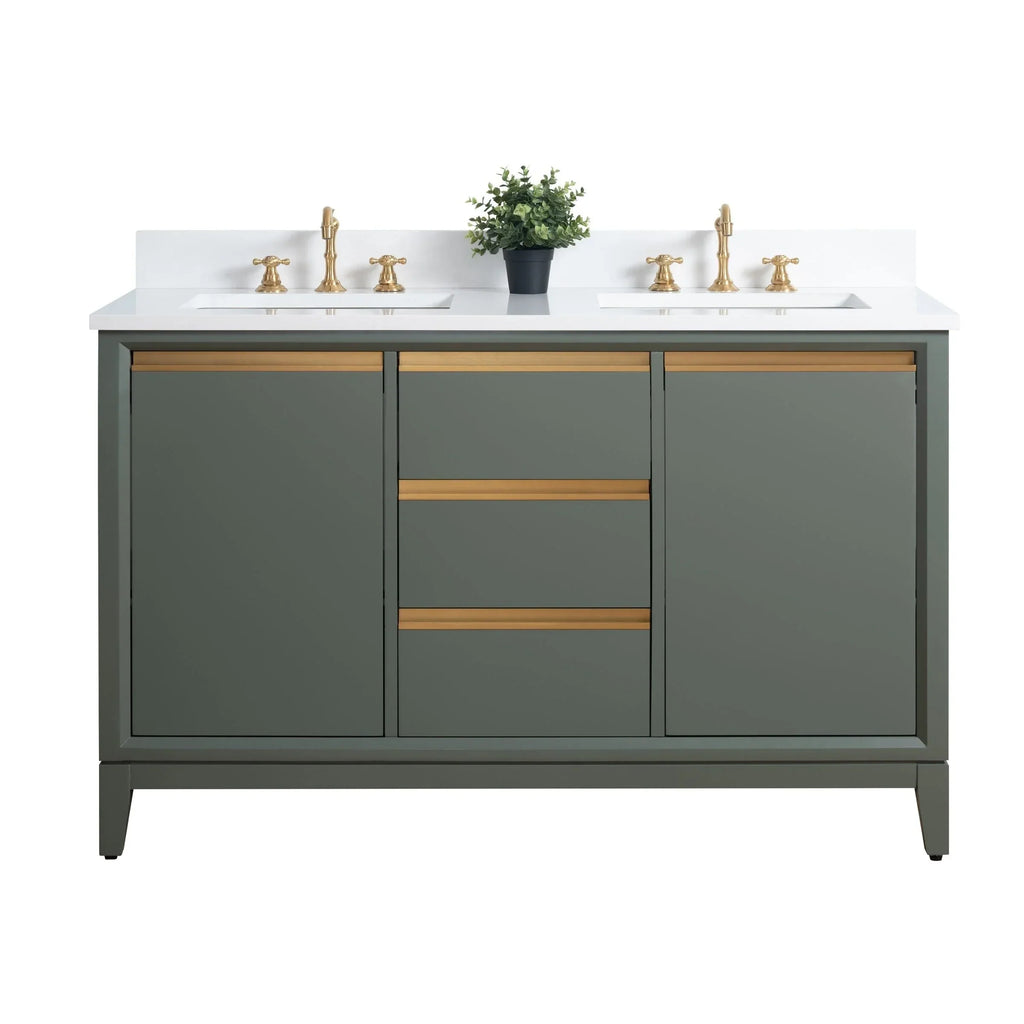 Vanity Art Bathroom Vanity with Ceramic Sink and Engineered Marble Top