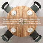 47 Round Dining Table for 4, Kitchen Dining Room Circle Dinner Pedestal Table, Space Saving Wood Kitchen & Dining Room Furniture