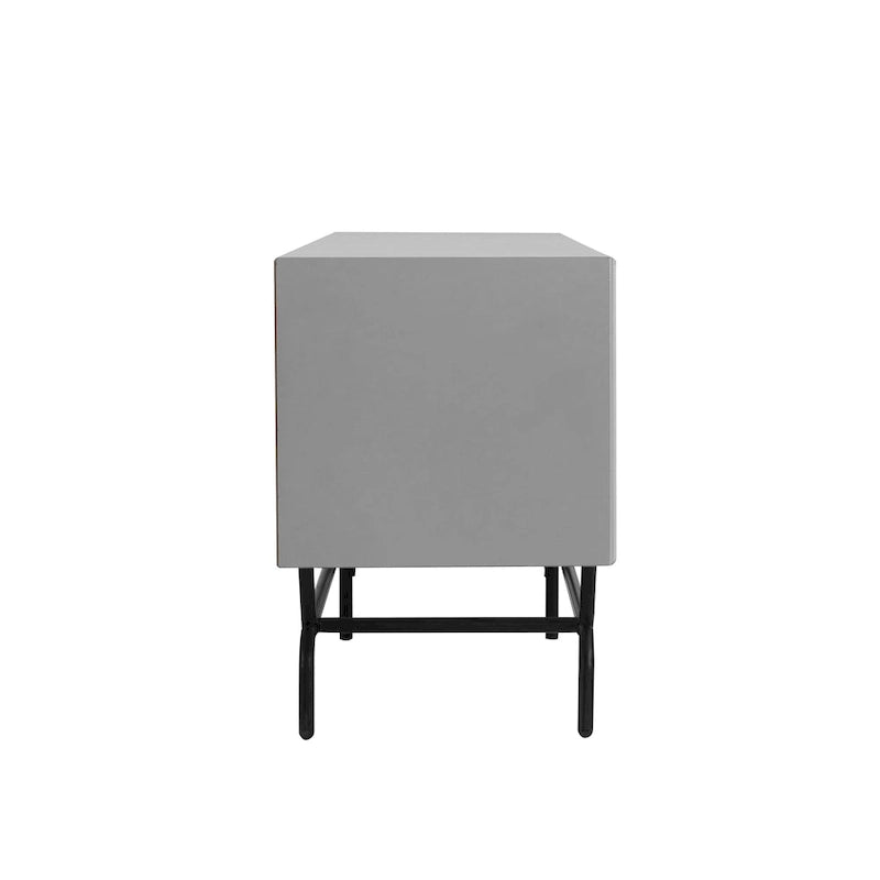 DH BASIC Modern 60-inch 3-Drawer Media Cabinet TV Stand with Cable Hole by Denhour