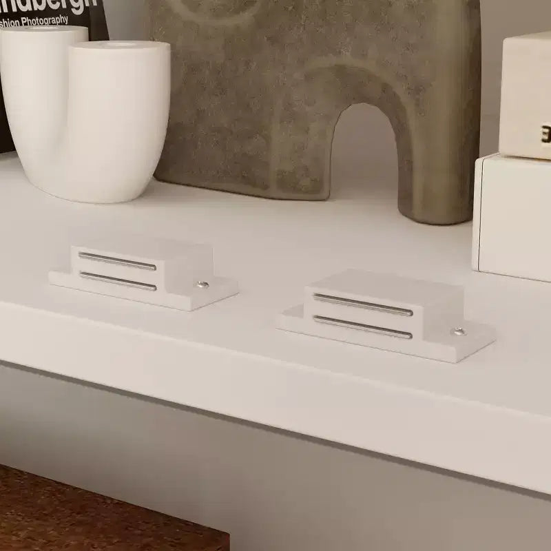 Famapy White Bookcase with Classic Aesthetics:Ornate Hollow Relief Doors & Versatile Storage