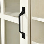 53 Barn Door Buffet Coffee Bar Cabinet with Wine Rack, Kitchen Sideboard Storage Cabinet