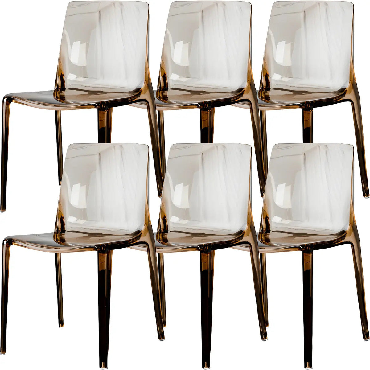 Amber Acrylic Armless Low Back Dining Chair