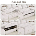 104 U-Shaped Convertible Sleeper Sofa Bed with Storage