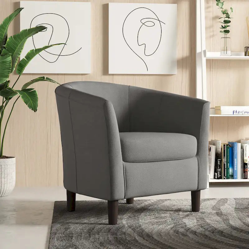 Modern Barrel Accent Chairs Cozy Armchair Club Chair