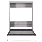 Full/Twin Size Murphy Bed Wall Bed, Wood Cabinet Bed, Gray