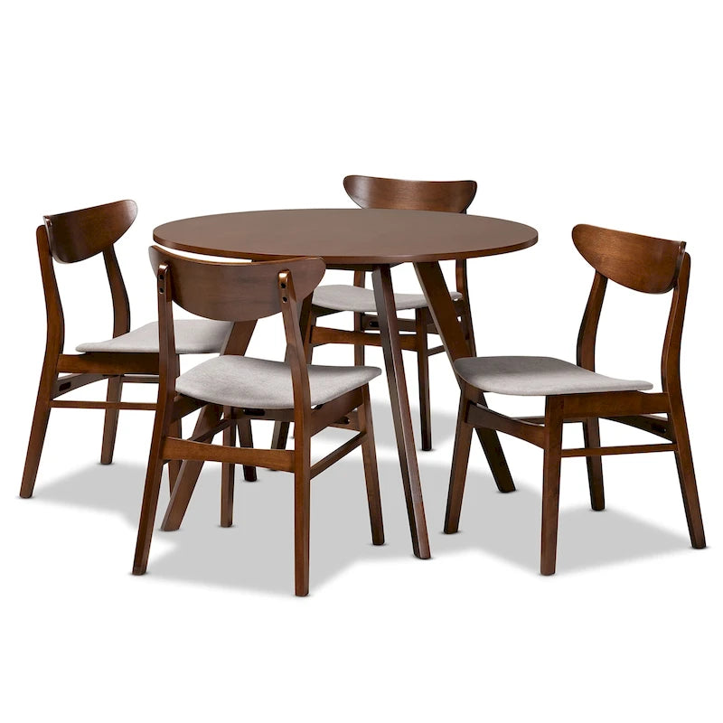 Philip Mid-Century Modern Transitional 5-Piece Dining Set