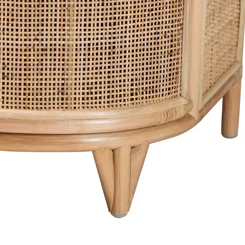 bali & pari Oleta Modern Bohemian Natural Brown Rattan 2-Drawer Nightstand