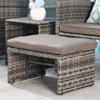 Sunsitt 5pc Outdoor Conversation Chair and Ottoman Set with Coffee Table White