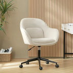 Victoria Curved Backrest 0ffice Chair Rotatable With Casters And Metal Base by HULALA HOME