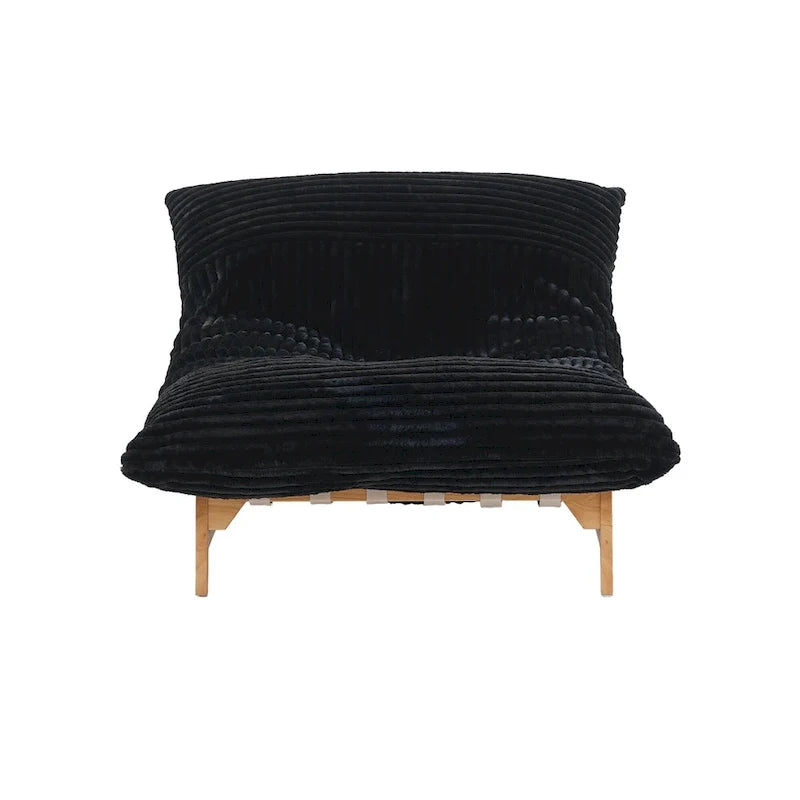 Bean Bag Accent Chair Large Plush Bean Bag Lounger with Solid Wood Frame Comfy Lounge Chair with Down Filling