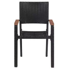 vidaXL Patio Chairs 2 pcs Poly Rattan Black