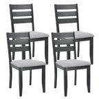 Slat Back Wood Dining Chairs Set of 4