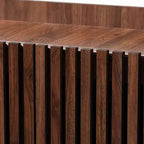 Delaire Mid-Century Modern Walnut Brown Finished Wood Shoe Cabinet