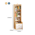 Modern Tall Wood Spacious Shelves 2-Drawer Nightstand