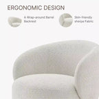 Spruce&Spring Upholstered Swivel Accent Barrel Chair with Wood Base