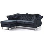 Hollywood Velvet Sofa with Reversible Chaise