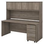 72 Office Desk with Hutch & 3-Drawer Mobile File Cabinet