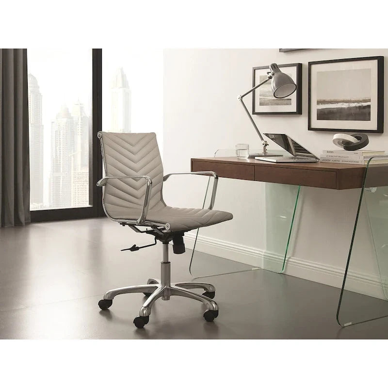 ARCHIE office desk with clear glass.