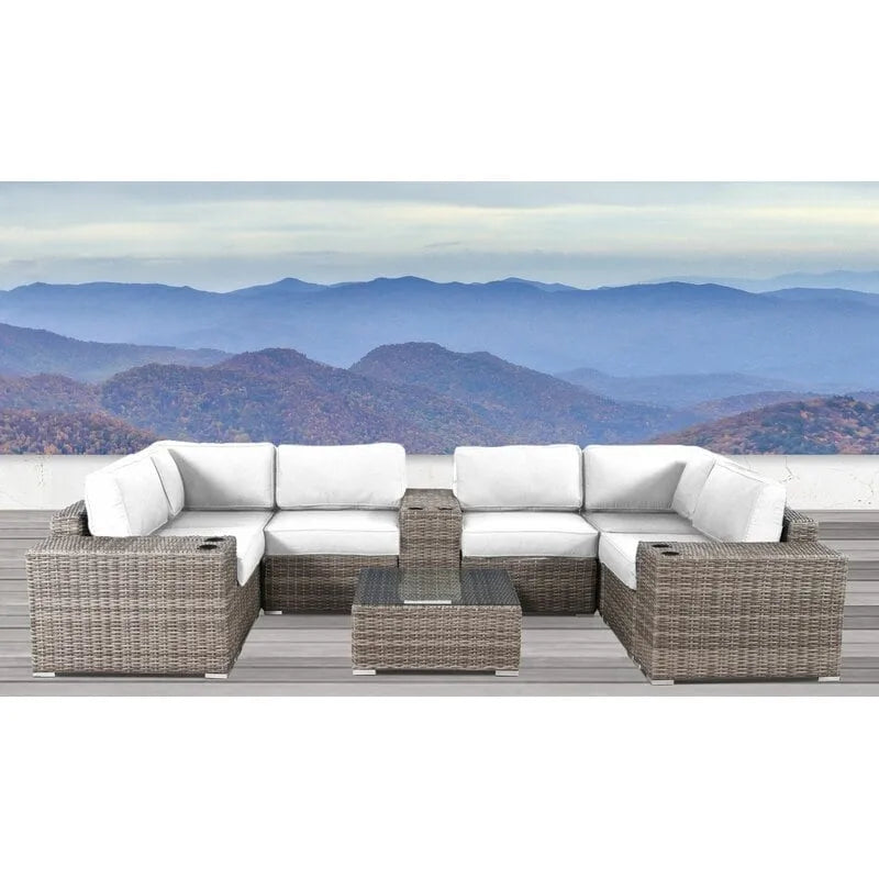 LSI Antibes Grey Wicker/Aluminium 12-piece Conversation Set