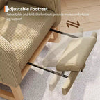 Modern Soft Rocking Chair with Pillow & Side Pockets, for Living Room, Bedroom