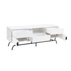 DH BASIC Modern 60-inch 3-Drawer Media Cabinet TV Stand with Cable Hole by Denhour