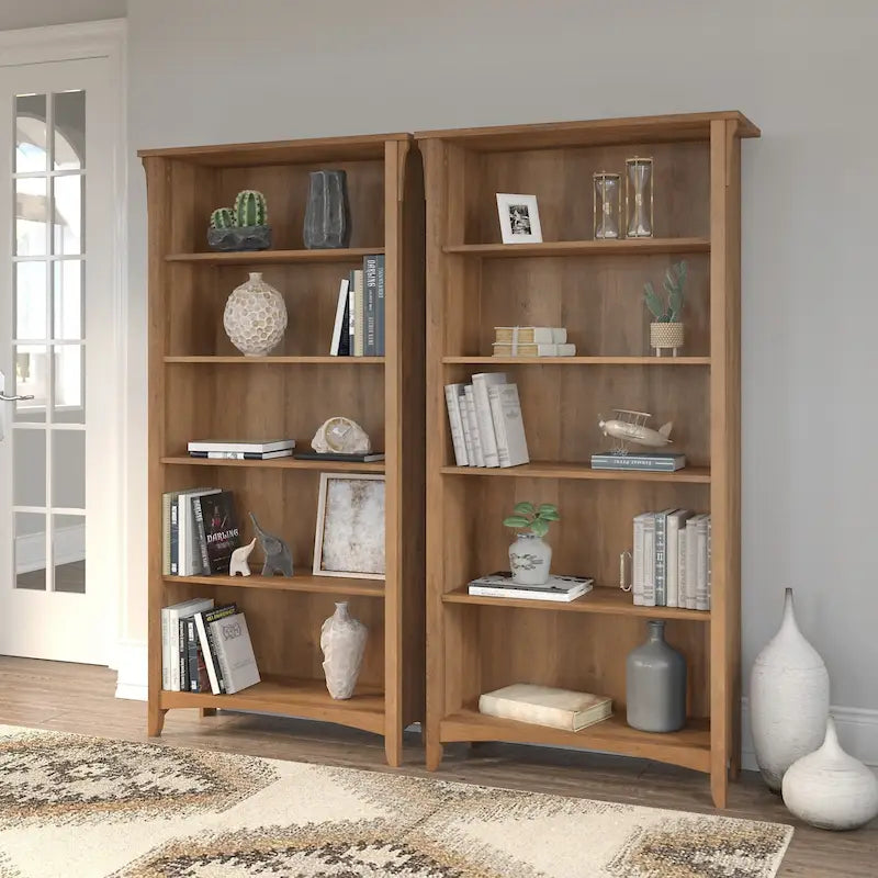 Salinas Tall 5-shelf Bookcase (Set of 2) by Bush Furniture