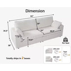 Dyonery Modular Corduroy Sectional Sofa with Washable Covers