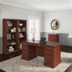 Bush Furniture Saratoga Executive Desk with Drawers and Storage