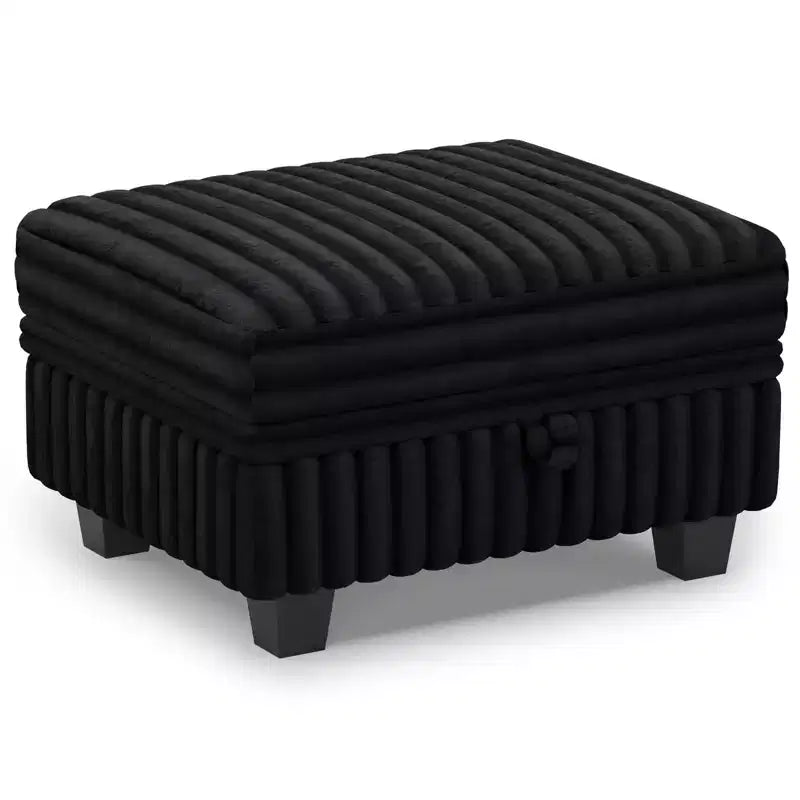 Belffin Corduroy Fabric Ottoman with Storage Ottoman for Modular Sectional Couch