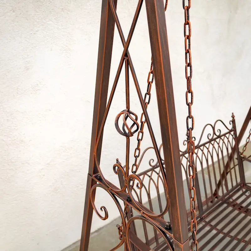Iron Swing Bench Tserovani in Bronze - 57.5x35x91