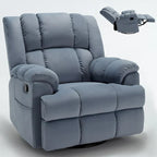 Lazy Boy Swivel Rocker Fabric Recliner Chair, Overstuffed Large Manual Recliner Glider with Pillow Top Arms and Cushion Back
