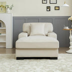 Modern Mid-Century Oversized Chaise Sleeper Sofa with Pillow