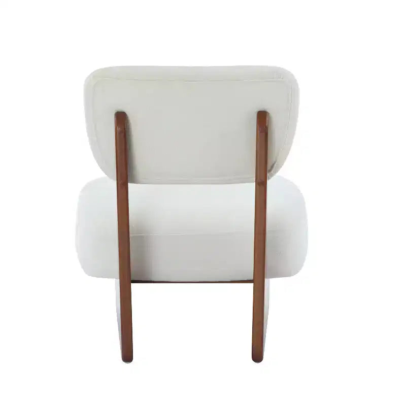 Set of 2 Modern Beige Lounge Chairs with Polyester Upholstery, Sturdy Wood Base, for Various Rooms