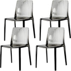 Amber Acrylic Armless Low Back Dining Chair