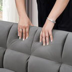 64.96 Velvet 3-in-1 Convertible Sofa Bed with Adjustable Back, Storage Pocket, and 500lb Weight Capacity