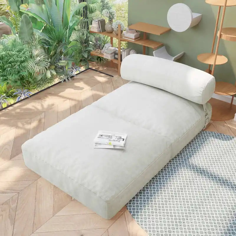 WOWMAX Convertible Folding Sofa Bed Folding Chair Bed with Back Bolster