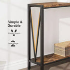 Console table,43 inch 2-story entrance table,narrow sofa table with storage space,for living room,hallway and foyer