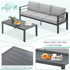 AECOJOY 7 Pieces Aluminum Patio Furniture Set Outdoor Conversation Set