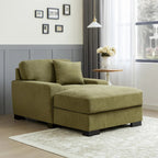Modern Mid-Century Oversized Chaise Sleeper Sofa with Pillow
