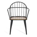 5 Piece Dining Table Set Dining Set with 4 Dining Chairs and Round/Square Table, Black+Natural/Walnut-ModernLuxe