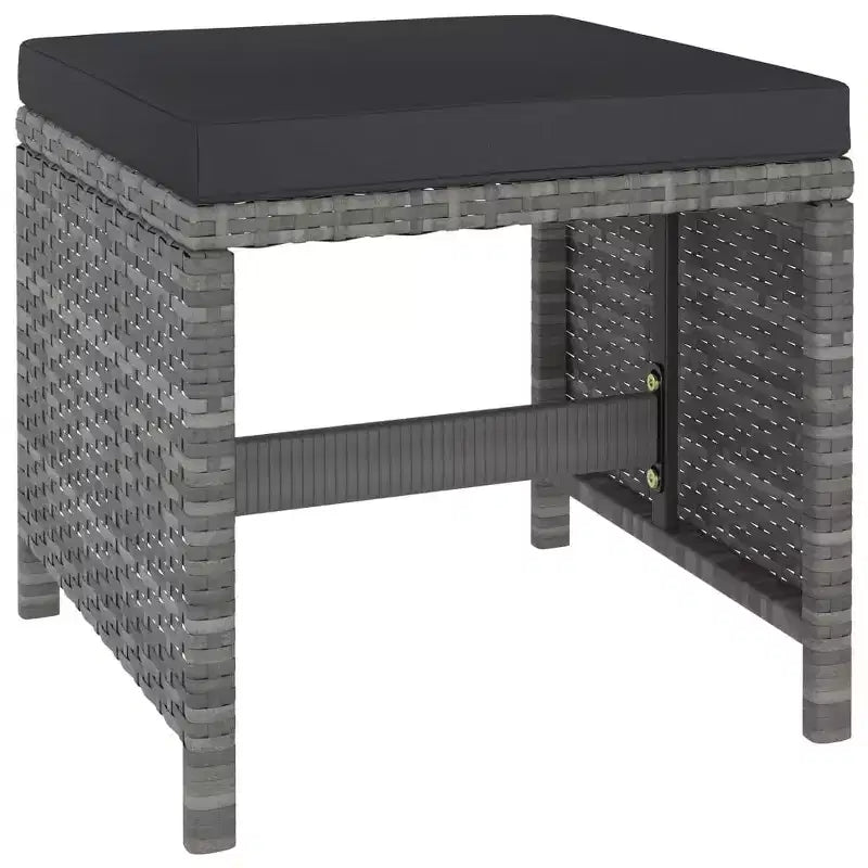 vidaXL Patio Dining Set Dining Table and Chairs Poly Rattan and Wood