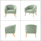 Sheila Modern 30 W Boucle Armchair with Solid Wood Legs Set of 2 by HULALA HOME