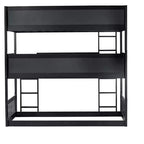 Triple Twin Bunk for Kids, Twin over Twin over Twin Detachable Bunk Bed with Ladder and Guardrail, Separate into 3 Beds