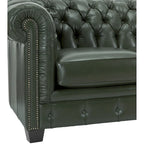 Hancock Tufted Top Grain Italian Leather Chesterfield Sofa - 31 H x 86 W x 40 D