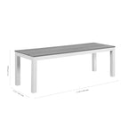 Norwalk Indoor/Outdoor 7ft Slate Pool Table 6-Seater Dining Set with 4 Benches & Accessories, White Finish